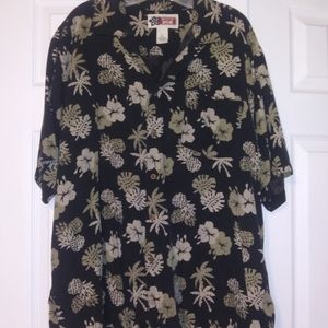 Mens 100% Silk Tropical Shirt